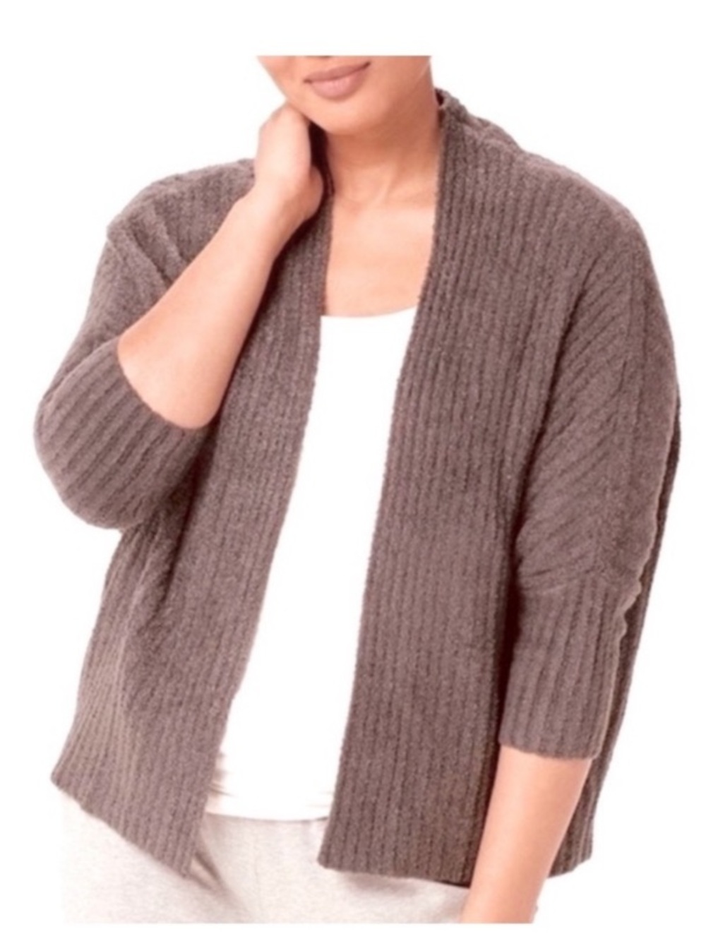 Barefoot Dreams CozyChic Light Brown Cardigan Small/Medium